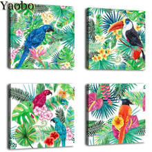 5D DIY Diamond Embroidery Tropical Birds and Flowers Full Square Diamond Painting Cross Stitch Mosaic Artwork Paintings 4 pcs 2024 - buy cheap