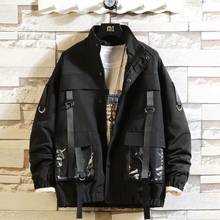 Idopy Men`s Street Style Bomber Jacket Streetwear Multi Pockets Loose Fit Hip Hop Jacket and Coat Plus Size M-3XL 2024 - buy cheap