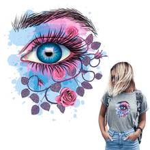 Наклейки с цветочными глазами, термотрансферные наклейки на одежду, полоски «сделай сам», моющиеся нашивки для футболок для девочек и женщин 2024 - купить недорого