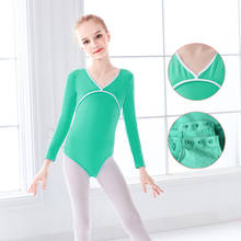 Leotardo de Ballet para niñas, Mono para baile, suave, de manga larga, traje de baile verde y rosa 2024 - compra barato