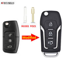 Модифицированный чехол для автомобильного ключа-пульта с 3 кнопками HU101 / FO21 Blade для Ford Focus 2 3 Mondeo Fiesta Galaxy Kuga C-Max S-Max 2024 - купить недорого