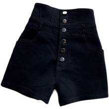 Super High-waist Single-breasted Denim Shorts Women Black Retro Student Korean Fashion Thin Wild  Hot Pants Female NS2595 2024 - buy cheap