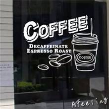 Café bebida loja janela decoração loja nome publicidade sinal adesivo publicidade cartaz adesivo de parede 2024 - compre barato