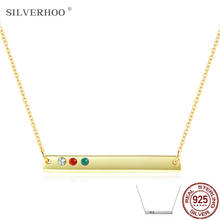 SILVERHOO-Colgante de tira larga de plata de ley S925 para mujer, collar sencillo de lujo, cadenas de cristal austriaco, joyería fina 2021 2024 - compra barato