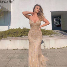 Serene Hill-vestido de fiesta Formal sin mangas, prenda Sexy de sirena, Diamante completo, color dorado, 2021 2024 - compra barato