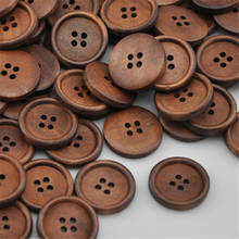 20pcs novos botões de madeira 4 buracos 25mm artesanato de costura frete grátis wb175 2024 - compre barato