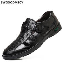 Summer Mens Shoes Genuine Leather Formal Dress Men's Sandals Casual Breathable Designer Shoes Men High Quality Plus Size 48 Buty 2024 - buy cheap