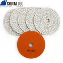 SHDIATOOL 6pcs 4" diamond wet flexible polishing pads #1500 100mm Sanding disk For granite marble artificial stone 2024 - buy cheap
