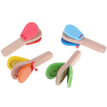 1Pc Wooden Percussion Handle Clapping Castanets Board For Baby Musical Instrument Preschool Early Educational Toys 2024 - buy cheap