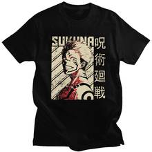 Vintage Jujutsu Kaisen Tshirt Men Short-Sleeve Anime Manga T-shirt Ryomen Sukuna T Shirt Cotton Harajuku Streetwear Tee Top Gift 2024 - buy cheap