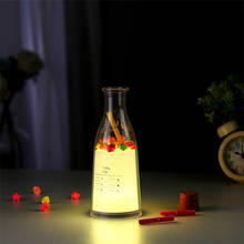 7 Colors Message Milk Bottle Writing Timing DIY LED Lamp Night Light Novelty USB Desk Table Lamp kids Room Lamp Birthday 2024 - buy cheap