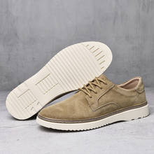 Spring New Suede Leather Men Shoes Oxford Casual Shoes Classic Sneakers Comfortable Footwear Korean Version Men Shoes 2024 - buy cheap
