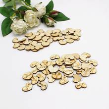 100/200 pcs/pack Cute Mixed Love Heart Shaped Wedding Table Scatter Decor Rustic Wooden Wedding Decoration Buttons 2024 - buy cheap