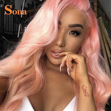 Body Wave Lace Front Wig Transparent Lace Frontal Wigs Pink Wig Brazilian Virgin Wigs for Women Colored Human Hair Wig 2024 - buy cheap