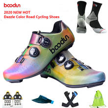 BOODUN-zapatos de bicicleta de carretera unisex, calzado para montar en bicicleta profesional, de colores deslumbrantes, ultraligeros y transpirables, novedad 2024 - compra barato