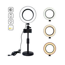 Anillo de luz LED para cámara de vídeo y estudio Selfie, lámpara de foto, luz de relleno, accesorios de fotografía, iluminación + soporte para teléfono en vivo 2024 - compra barato