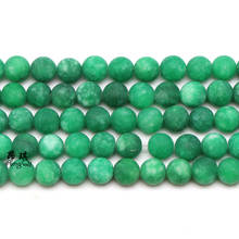 Matte Green Natural Jades Stone Beads Round Loose Stone Beads For Jewelry Making DIY Bracelet Necklace 6-14mm Pick Size 15inches 2024 - buy cheap