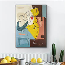 Vintage Abstract Lady Line Drawing Picture Modern Wall Art Love Canvas Painting Figure Face Poster for Living Room Home Decor 2024 - buy cheap