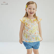 DBJ17759-Conjunto de ropa con estampado floral para niñas, traje con bolsa pequeña, para verano 2024 - compra barato