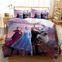 Disney jogo de cama filme congelado elsa olaf impressão dos desenhos animados confortável para baixo colcha fronha menina quarto decorativo casa rotação 2024 - compre barato