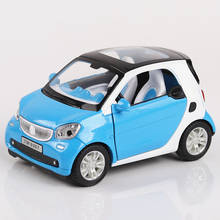1:24 Scale/DieCast Metal Toy/Smart Fortwo Car/Sound & Light/Pull Back Educational Collection/Festival Gift For Children 2024 - buy cheap