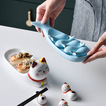 WHYOU Creative Catoon Ceramic Chopstick Rack Shelf Household Hotel Bowl Bunny Tableware Holder Rest Set Gift 2024 - buy cheap