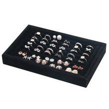 22*14*3cm Black Velvet Rings Display Storage Box Tray Jewelry Ring box  jewelry Earring Ring Organizer case 2024 - buy cheap