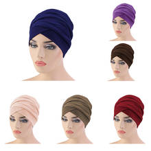 Women Muslim Long Tail Scarf Hat Turban Chemo Cap Hair Loss Islamic Headwrap Head Cover Wrap Caps Headwear Beanie Bonnet Hat New 2024 - buy cheap