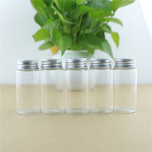 6 Pieces 37*80mm 60ml Glass Jars Test Tube Glass Bottle Silver Screw Cap  Jar Container Small DECORATIVE BOTTLES Spice Storage 2024 - buy cheap