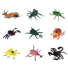 12 шт. в упаковке, для детей имитация паук-Скорпион сороконожка модель насекомого обучения малышей раннего образования познание игрушка Шутки Trick игрушки 2024 - купить недорого