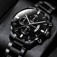 reloj hombre Fashion Men Stainless Steel Watch Luxury Calendar Quartz Wristwatch Business Watches Man Clock relogio masculino 2024 - buy cheap