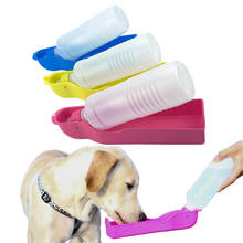 Botella de agua de plástico para perros y gatos, alimentador portátil y plegable de 500ml, para viajes al aire libre, cuenco para cachorros y gatitos 2024 - compra barato