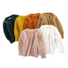 New Style Winter Wear Girls' Sweaters  Imitation Mink Jacket Sweater Baby Warm Coat Kids Sweaters Children Clothing 1-3 Year Old 2024 - buy cheap