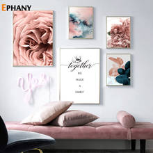 Flower Rose Botanical Canvas Art Poster Nordic Family Quote Print Wall Painting Scandinavian Decoration Picture Home Decor 2024 - buy cheap