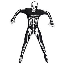 Macacão masculino com capuz esqueleto assustador, para homens adultos cosplay espinha de terror, festa de fantasia 2024 - compre barato