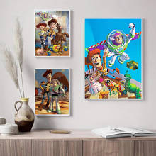 Pintura en lienzo de Toy Story de Disney, impresiones de acuarela de dibujos animados abstractos y carteles, imagen artística de pared para decoración de sala de estar 2024 - compra barato