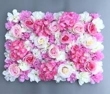 40*60cm Silk Rose Flower Wall Artificial Floral Mat for Party Home Decoration Romantic Wedding Backdrop Decorate 2024 - buy cheap