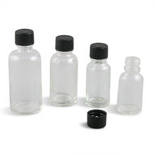 200 x 5ml 10ml 15ml 20ml 30ml 50ml 100ml Clear Glass Bottle with Black Phenolic Cone Cap 1oz  1/3oz 2/3oz Cosmetic Containers 2024 - buy cheap