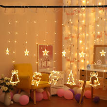 Cortina de luz de natal com led, estilo árvore de natal, cordas de luz de fadas, para o ar livre, interior do quarto, sala de estar, decoração