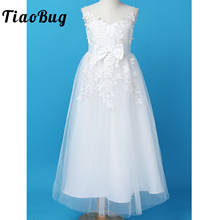 Кружевное платье для маленьких девочек, элегантное Пышное Платье с цветами для девочек, платья для первого причастия для девочек, платья для свадьбы, подружки невесты 2024 - купить недорого