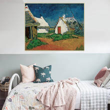 Citon Van Gogh Cottages-lienzo de pintura al óleo, cartel de ilustraciones, imagen para decoración de pared, decoración del hogar 2024 - compra barato