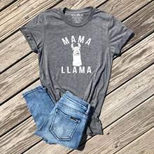 I Love Mama ламы футболка подарок для мамы Жизнь футболка женская футболка с ламой хлопковая Футболка Hipster 2024 - купить недорого