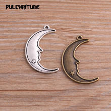 10pcs 20*32mm Two Color Metal Zinc Alloy Smiley Moon Charms Fit Jewelry Medical Plant Pendant Charms Makings 2024 - buy cheap