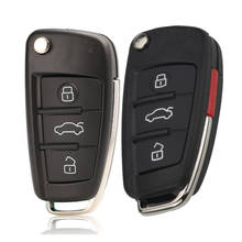 jingyuqin 10p 3/4 Button Folding Remote Flip Car Key Case Shell Fob For Audi A2 A3 A4 A6 A6L A8 Q7 TT Key Fob Case Replacement 2024 - buy cheap