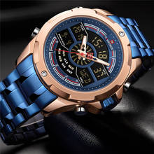 NAVIFORCE Watches Men's Brand Luxury Sports Men Quartz Blue Men Watch Stainless Steel Digital Clock Waterproof Relogio Masculino 2024 - buy cheap
