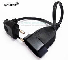 NCHTEK 90 Degree Angled European Round 2Pin Male to Female Plug EU Power Cable For UPS PDU About 30CM/Free DHL Shipping/100PCS 2024 - buy cheap