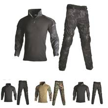 Тактический Костюм, военная униформа, комплекты одежды, тренировочная камуфляжная Женская + брюки, армейская одежда для пейнтбола, наколенники 2024 - купить недорого