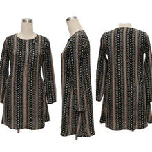 Abaya Dubai-vestido de fiesta musulmán, moda islámica, estampado a rayas, manga larga, árabe, turco, Ramadán, caftán negro, más M-7XL 2024 - compra barato
