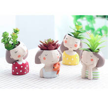 Succulent Plant Pot Cute Girl Flower Planter Flowerpot Create Design Lovely Princess Home Garden Bonsai Pots 2024 - buy cheap