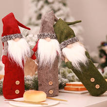 1Set Christmas Decorations For Home Cute Faceless Doll Red Wine Bottle Set Dinner Table Decor Christmas Ornaments New Year Decor 2024 - buy cheap
